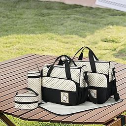 calandis CALANDIS™ Nappy Changing Bag Set Fashionable Mummy Tote Bag for Working Outdoor Travel Black | Diaper Bags | Diapering-picture-25