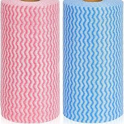 Non-woven Kitchen Towel Roll | 80 Pulls | Red Kitchen Cloth | Food Safe | Lint-free and Residue-Free | Washable and Reusable (pack of 1)-image-50