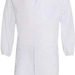 LOOM TREE® Unisex Long Sleeve White Scrubs Lab Coat Medical Doctor Nurse Uniform L-image-6