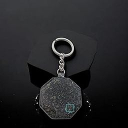 Handcrafted Pyrite Keychain with Metal Charm Ring for Wealth, Luck, Success, Achievement Perfect Use in Key of Cars, Bikes, Homes, and Lockers-1