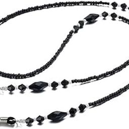 Bhavya Optic Black Eyewear Chain Bead Retainer Glasses Accessory Holder String Spectacle Dori Necklace Masked Hanger Chain Eyeglasses Cord Spectacles Strap-image-55