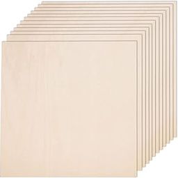 12 Pack 12 x 12 x 1/16 Inch-2 mm Thick Basswood Sheets for Crafts Unfinished Plywood Sheet Square Craft Wood Sheet Boards for DIY Projects, Architecture Models, Engraving, Wood Burning, Staining-picture-11