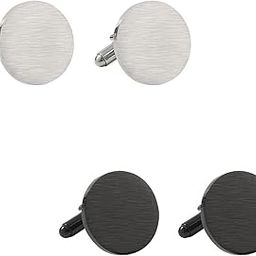 Dress Shirt Cuff Links Round Dad Gifts Jewelry 2Pcs Cufflinks for Mens Silver | Mens Jewelry | Cufflinks-24