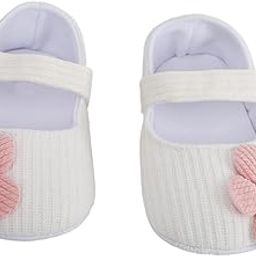 Floral Applique Baby Girl Booties | Cozy Fleece Infant All Seasons Footwear-image-80