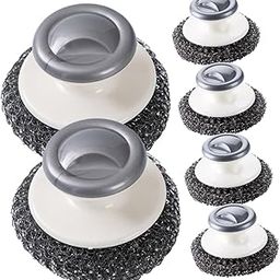 HAKIDZEL 6pcs Stainless Steel Dish Scrub Brush Ergonomic Handle for Easy Cleaning of Pots Plates and Kitchen Utensils Non-scratch Kitchen Scrubber-image-35