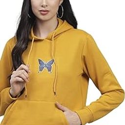 Women Yellow Full Sleeve Printed Sweatshirt(Yellow,34)-image-2