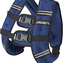 APEXUP Weighted Vest with 5lbs/10lbs/15lbs/20lbs/25lbs/30lbs Weights and Reflective Stripe, Weight Vest Men Women for Workout, Strength Training, Running (Blue, 25lbs)-image-19