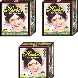 RKS Natural AFRIN's Hair Colour for Women and Men | Dark Brown Powder Hair Color | 100% Pure & herbal Henna Dye for Hair Colour | Henna Colour dye - 60g (pack of 3)-image-66
