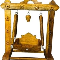 Wooden Laddu Gopal Jhula, Decorative Handcrafted Temple Swing, Traditional Design-image-50