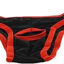 Men's Charming Mesh G-String Underwear Pouch Brief Thong Bikini Opening Panty Red Black-picture-54