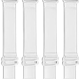 3 Pairs Bra Strap Replacement Elastic Adjustable Removable Transparent Clear Bra Straps, 12mm Width Band.-image-93