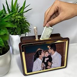 Wooden Photo Money Bank Box,Money Box, Gulak Coin Box for Kids & Adults, Savings Challenge Box for Couple,Cash Vault Wooden Savings Box, Piggy Bank Amount 100000,Money Save Box P5-picture-25