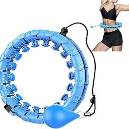 RAMPKD Weighted Smart Hula Hoop for Adults Weight Loss, Get Fit Hoop Plus Size 24 Detachable Knots, Exercise Hula Fitness Hoop, Weighted Hula Hoop for Women (Multi-Color)-3