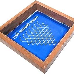 Anciently Saraswati Yantra Kolam Rangoli Stencil Wooden, Rangoli Sacha Wooden, 1 Piece (5x5 Inches)-17