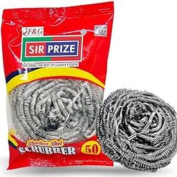 Sir Prize Pack of 12 Stainless Steel Scrubber 30gm Non-Rusting Wire Scrubbers for Tough Stain Removal || Kitchen Oily Steel Glassware Aluminium Dishes Plates Utensils Cleaning-image-83