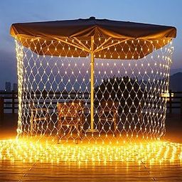 Litehom LED Net Mesh String Lights, 9.8Ft X 6.6Ft, 192 LEDs, 8 Modes Diwali Decor with Diwali Lights for Home Decoration! LED Diwali Light, LED Lights for Home Decoration (3x2 Net Warm-White)-image-2