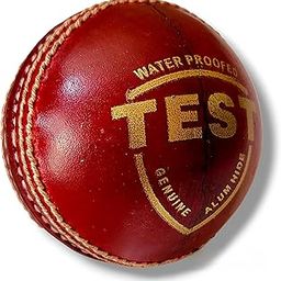 STRIVE FIT Test Leather Cricket Ball | Red/White Color Leather Cricket Balls for Practice A Grade Handstitched for Indoor and Outdoor Practice & Training Cricket Ball Pack of 1 (Red Cricket Ball)-image-2