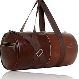 Bagneeds Unisex PU-Leather Shoulder & Cross-Body Gym Bag ( 10 L , Brown-Tan)-45