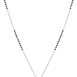 abhooshan Pure 925 Silver Single Solitaire Heart CZ Stone Black Beads Mangalsutra Necklace Set For Women & Girls Stylish New | With Certificate of Authenticity-picture-31