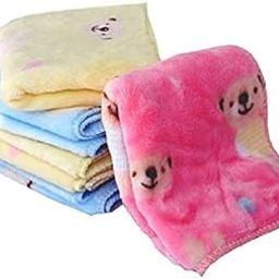 Face Towel Handkerchief Rumal 300GSM Soft and Absorben Teddy Bear Printed Face Towels for girls Women's, Kids and Newborn Babies Set of 4 Multicolor-image-21