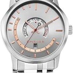 Mens Exuberant Quartz Analog with Day and Date Silver Dial Metal Strap Watch for Guys-NS3279SM01/NT3279SM01-image-36