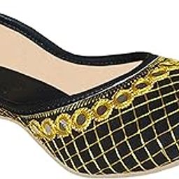 sdshopping Fancy Ladies Jutti and Mojari Black-image-0
