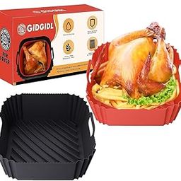 ZUKAFU 2 PCS Square Air Fryer Silicone Liners, 8 Inch Food Grade Reusable Heat Resistant Pots Inserts Baskets Bowl for Instant Oven Microwave (Multicolour)-image-81