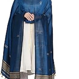 Women's Cotton Solid Dupatta ( Blue , 2.4 meters )-picture-44