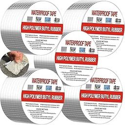 SWAMINE Super Strong Adhesive Waterproof tape Permanent Repair Aluminum Butyl Roof Water Leakage Solution Rubber Foil Suitable for Leak,surfaceCrack,Gap,Sealing,Tank(2 inch *5 Meter) (Pack of 5)-image-13