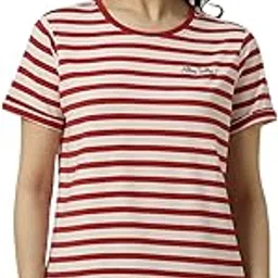 allen solly Women's Striped Regular Fit T-Shirt-picture-2