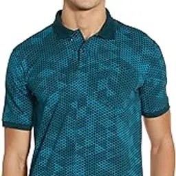 peter england Men's Cotton Abstract Geometric Print Polo Shirt – Casual Wear | Modern & Stylish-picture-13