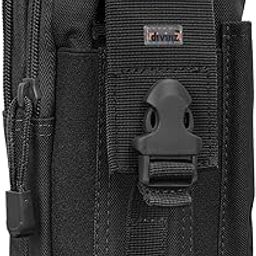 Divinezon Tactical Molle EDC Utility Pouch Gadget Belt Waist Bag with Cell Phone Holster Holder, 7 X 4.8. X 2.4 Inch, Black-image-69