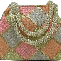 Embellished Silk Potli Bags for Women Evening Bag Clutch Ethnic Bride Purse With Pear Handle For Weddings & Special Occasion-image-98