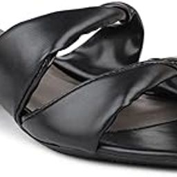 Women Black Solid Block Heels-picture-2