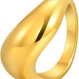 Bold Curved Ring for Women | 18K Yellow Gold Plated | Waterproof, Anti-Tarnish, Hypoallergenic | Minimalist Everyday Wear Jewellery | Gift-Ready Packaging-image-54