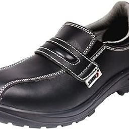 Udyogi Edge LSS - Vegan Ladies Safety Shoes | Slip on Type | Made with Lightweight, Water-Repellent Microfiber Leather, Single Density PU Sole and Alloy Steel Toe. Size 7 Black-image-13