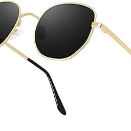 Unisex UV Protected Metal Sunglasses Hexagon Gold Frame, Sleek Black Lens Uv Protection, Pathan Srk Choise Sunglasses [Pack Of 1, D-4 ]-image-88
