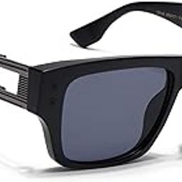 Rectangle Sunglasses for Men & Women (Black Lens | Black Frame - MG7158)-image-1