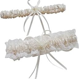 Lace Wedding Garters for Bride Pearl Stretch Prom Garter, Women Wedding Bridal Legs Garter Set-image-33