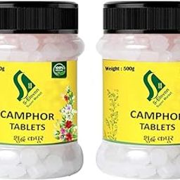 S Eleven Super Market Premium Pure White Camphor/Kapooram Tablet for Puja, Meditation, Spirituality 1 Kg (500g X 2 Jars)-image-6