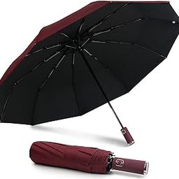 Umbrella, Umbrella for Men, Umbrella for Rain Big Size Men, Windproof Umbrella Large For Man, Portable Auto Travel Umbrella, Perfect Car Umbrella for Women, Kids, Girls, Boys (Maroon)-16