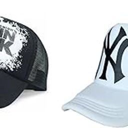 White NY Half Net Baseball Cap and Linkin Park Half Net Unisex Cap Combo-image-27