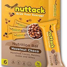Nuttack Hazelnut Choco Protein Bar - Tasty Nutrition Bar with 9g Protein | Energy Bar | High Protein | Healthy Snack | Pack of 6, 35g bars | No Sugar | Gluten Free | Gut Friendly-picture-10