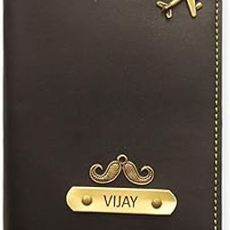 Customised Passport Cover Holder with Personalised Name Charm Leather Passport Cover Holder for Men Women (Black) Customised Passport Holder for Gift-picture-44