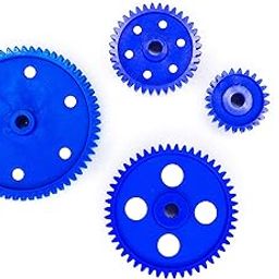 Electronic Spices 4pcs 61 Tooth + 50 Tooth + 36 Tooth +26 Tooth Blue Gear Plastic Wheel for electronic and school projects (BLUE, 4)-27