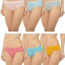 Feelings Passion Women's Inner Elastic Cotton Hipster Panty Printed- Assorted Colours-picture-48