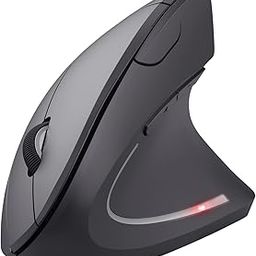Trust Microware Rechargeable 2.4ghz Wireless Vertical Ergonomic Mouse Optical Mouse 6 Buttons and Portable Office Gaming Cordless Mice with A USB Receiver for Pc Computer Laptop for Right Hand-picture-4