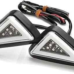 R U Traders Triangle Body Indicator Light Flush LED Motorcycle Turn Signal Blinkers indicator Blue & Yellow-11