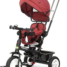 Baybee Mario 3 in 1 Baby Tricycle for Kids | Smart Tricycle with Parental Push Handle, 360° Rotatable Seat & Canopy | Kids Cycle Trikes | Baby Cycle for Kid 1.5 to 5 Years (Red)-10