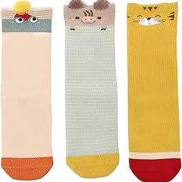 Baby Boys 3 Pairs Baby Cotton Long Tube Over-The-Knee Socks - Spring And Autumn, Suitable For 0-24 Months Old(Multi Tiger)-image-49